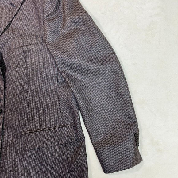 Pronto Uomo Men's 44 Long Brown Suit Silk & Wool Business Blazer Coat Jacket - Picture 7 of 16